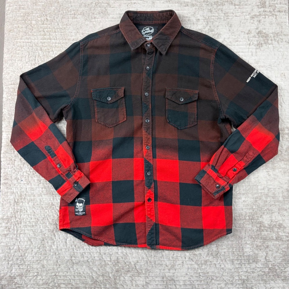 Neff × THE SIMPSONS red plaid flannel shirt BART SIMPSON mens
Large TROUBLEMAKER